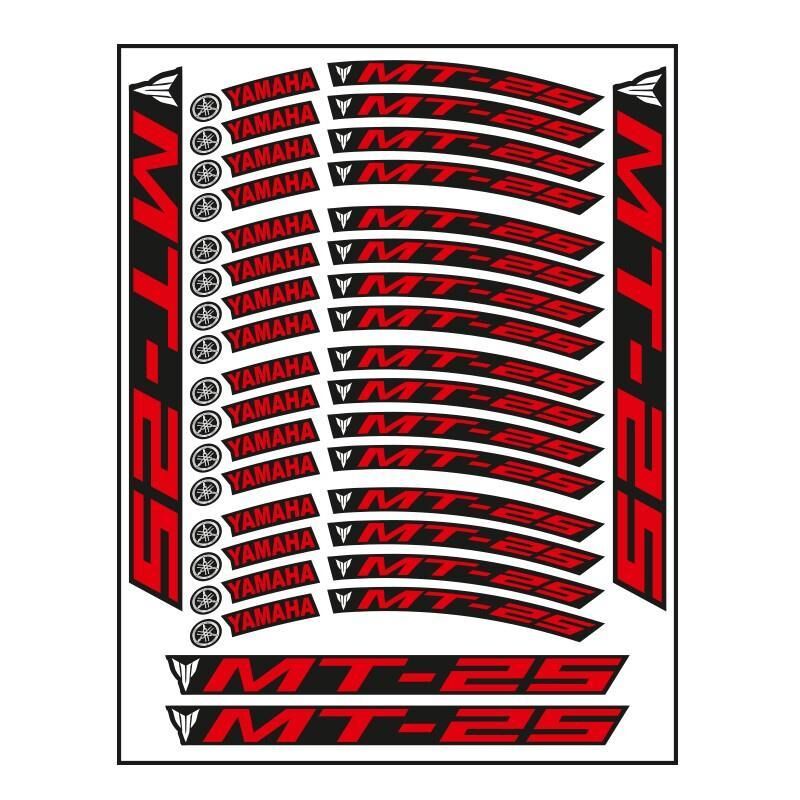 Yamaha Kırmızı Baskı Mt-25 Uyumlu 1 Set Jant Şeridi
