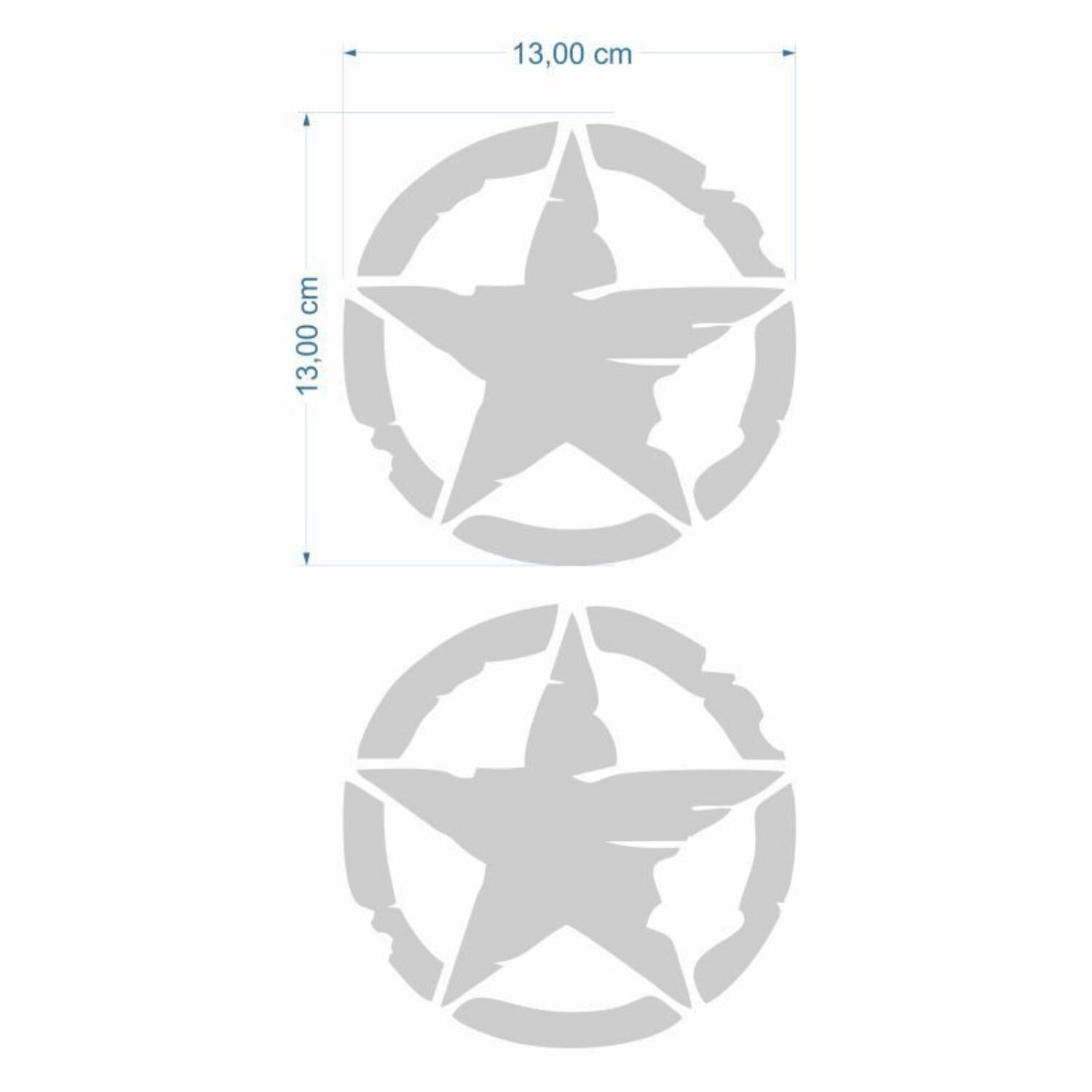 Skm Army Yıldız 13 X 13 Cm Gri Sticker 2 Li