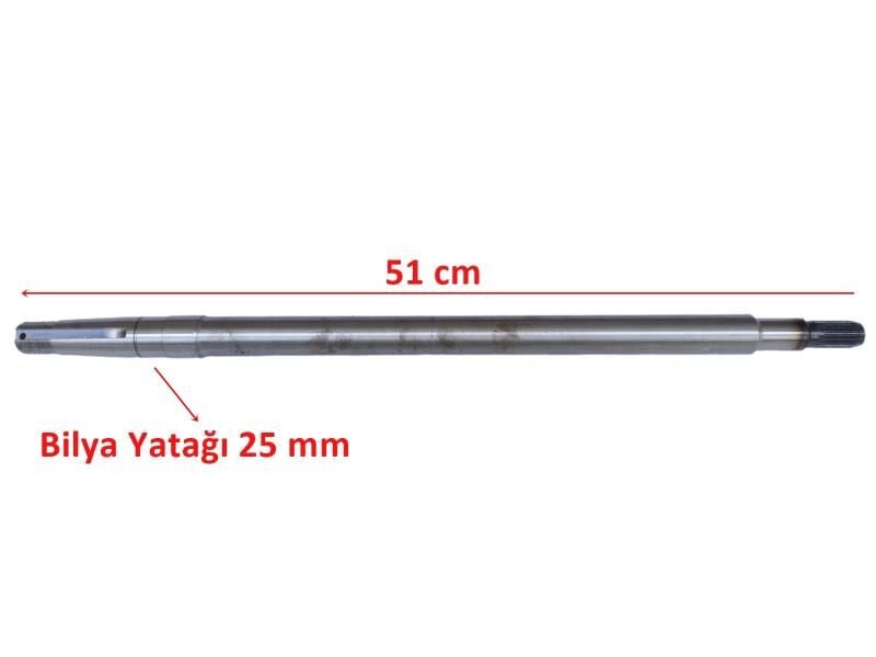 E-Yük Arabası Arka Aks 16 Freze 51 Cm İth