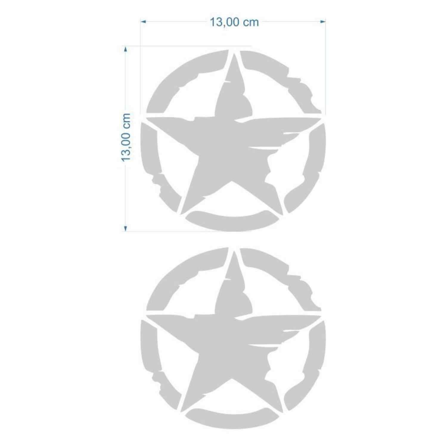 Skm Army Yıldız 13 X 13 Cm Gri Sticker 2 Li