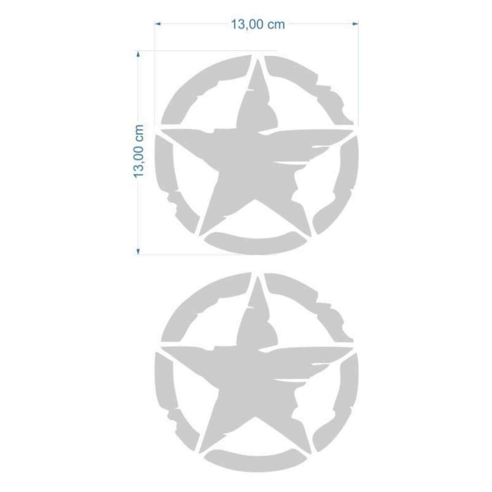 Skm Army Yıldız 13 X 13 Cm Gri Sticker 2 Li
