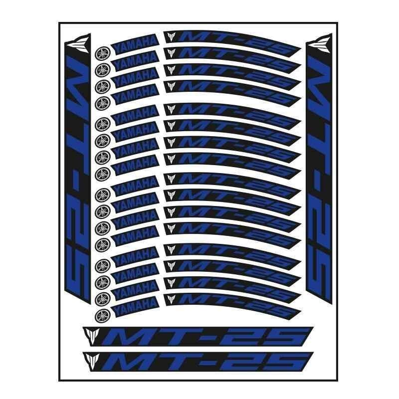 Yamaha Mavi Baskı Mt-25 Uyumlu 1 Set Jant Şeridi