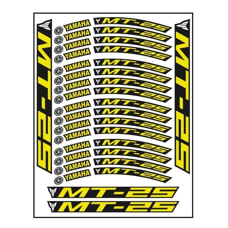 Yamaha Florasan Sarı Baskı Mt-25 Uyumlu 1 Set Jant Şeridi