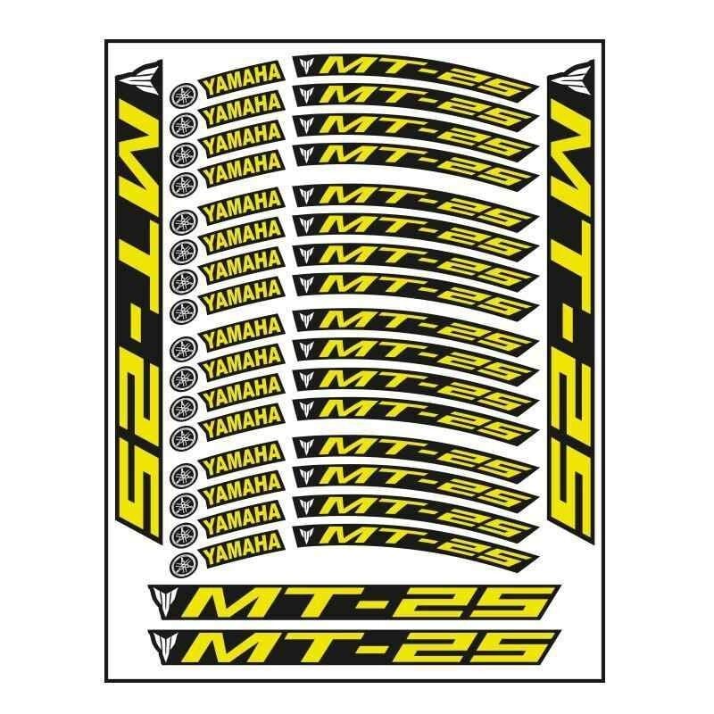 Yamaha Florasan Sarı Baskı Mt-25 Uyumlu 1 Set Jant Şeridi