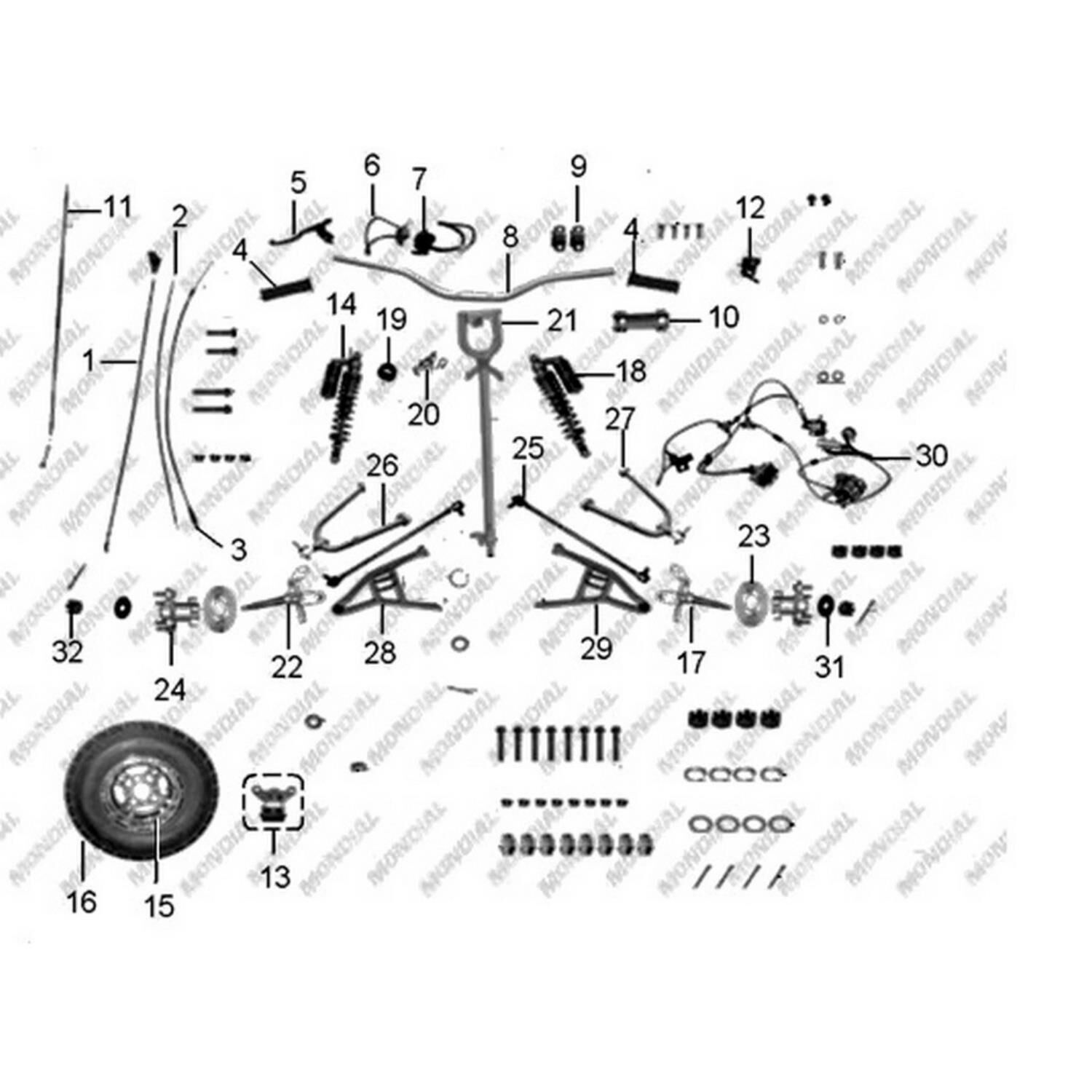 350 Safarı Ön Rot Mili Komple 245 Mm Orj