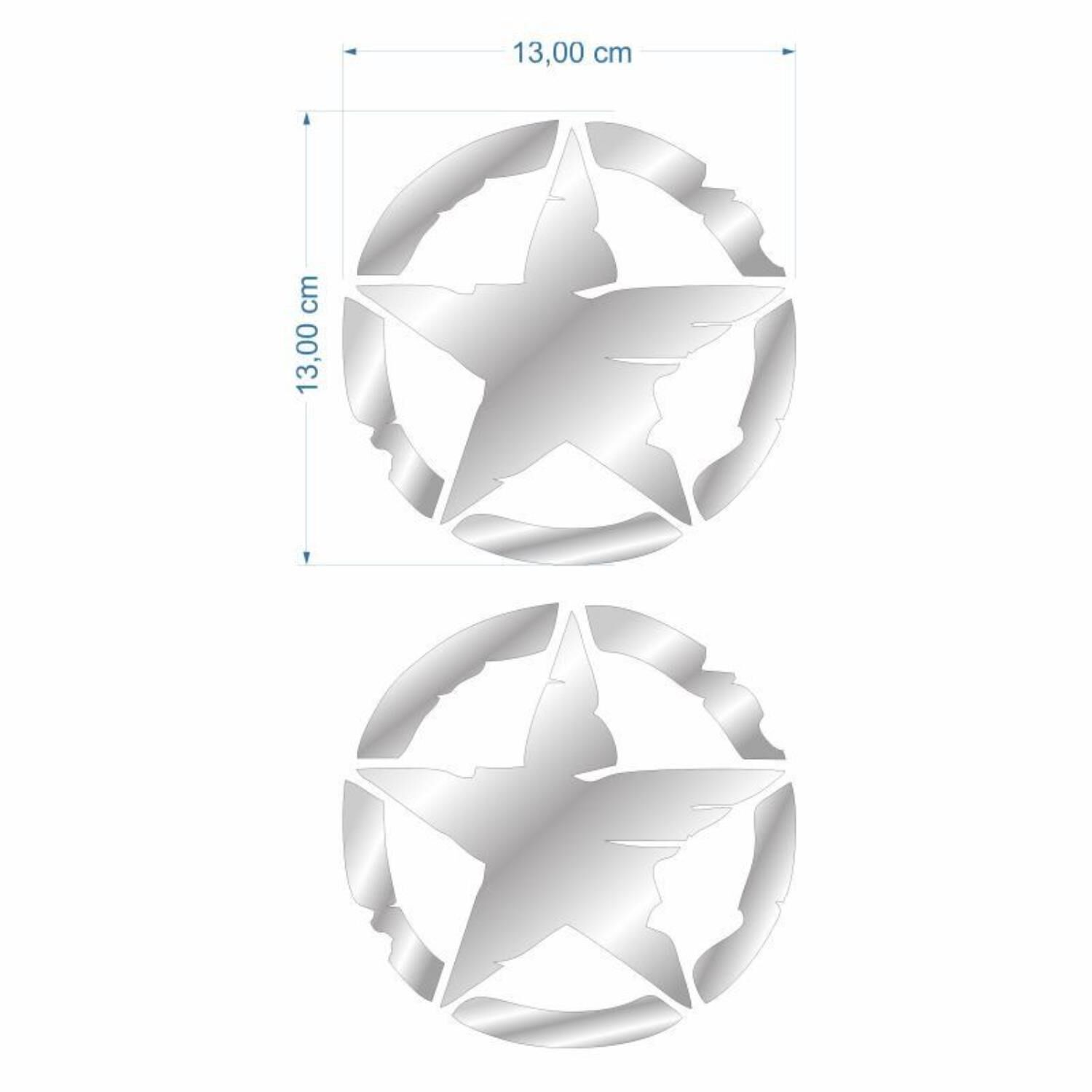 Skm Army Yıldız 13 X 13 Cm Nikelaj Sticker 2 Li