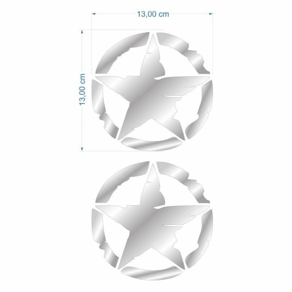 Skm Army Yıldız 13 X 13 Cm Nikelaj Sticker 2 Li