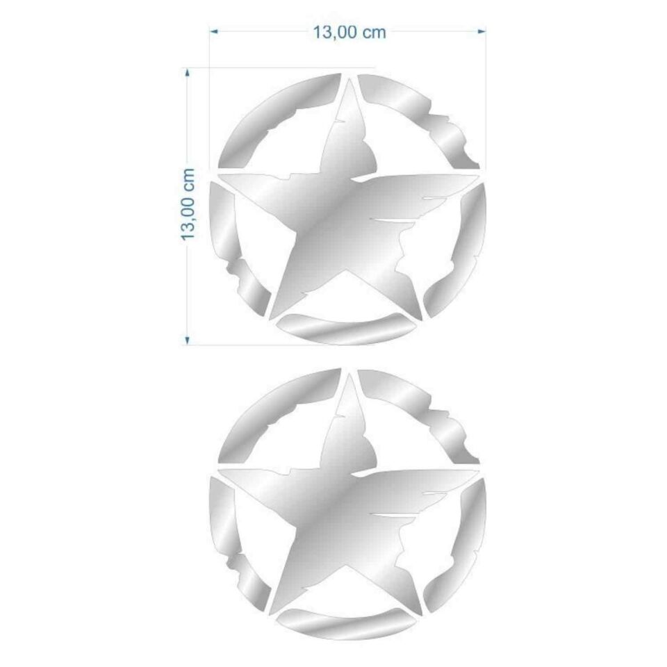 Skm Army Yıldız 13 X 13 Cm Nikelaj Sticker 2 Li