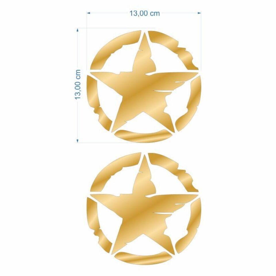 Skm Army Yıldız 13 X 13 Cm Gold Sticker 2 Li