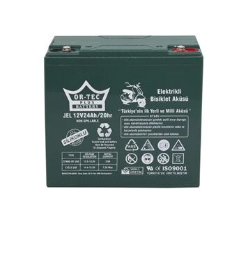 Akü (elektirikli Bisiklet) 12v20 Ah (24 Ah Dik Akü) Ortec