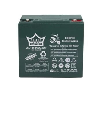 Akü (elektirikli Bisiklet) 12v20 Ah (24 Ah Dik Akü) Ortec