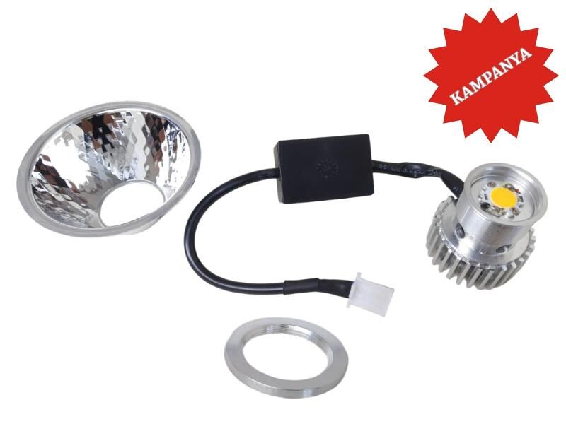 Far Ampülü Zenon Led (Floresan Parklı) Sarı Işık