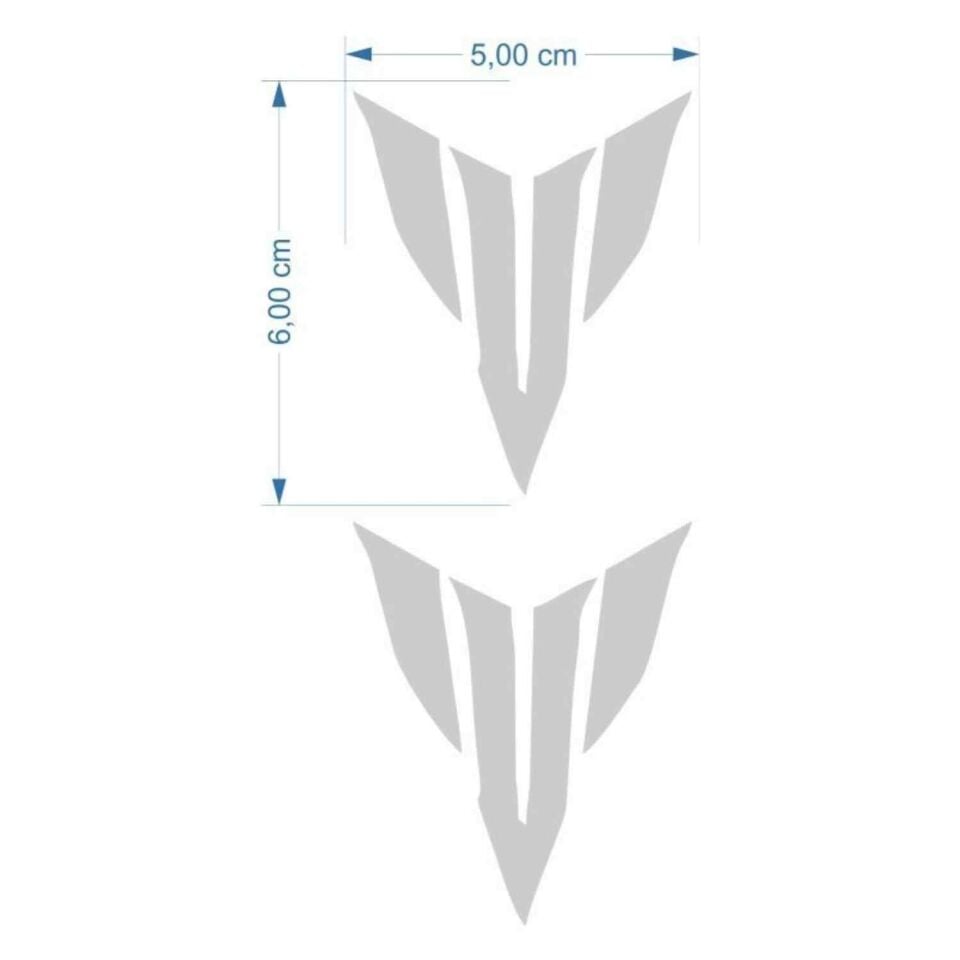 Yamaha Mt Logo 5 X 5 Cm Gri Sticker 2 Li