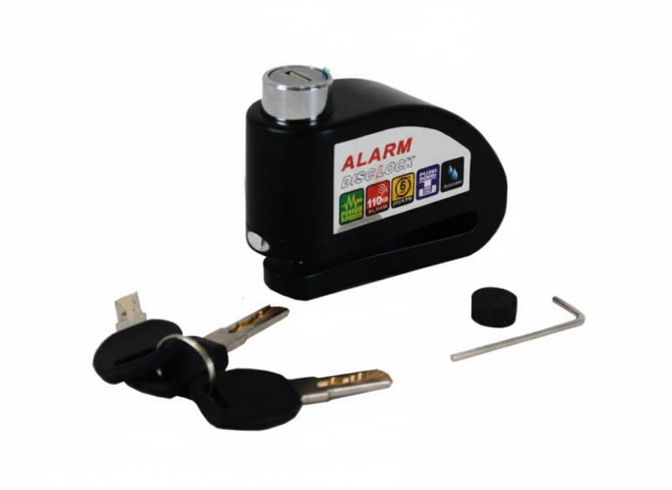 Disk Kilidi Alarm Sistemi Düz Anahtarlı Siyah