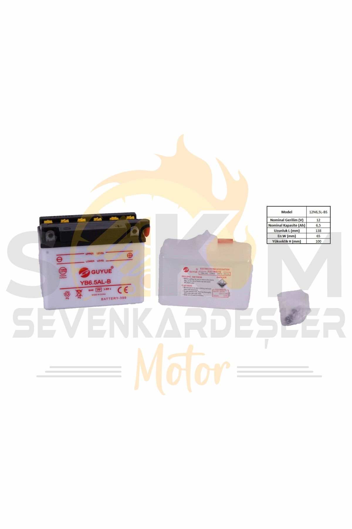 Viper 180 12-v 6.5 Ahr (yb6.5al-b) Sulu Akü Orijinal