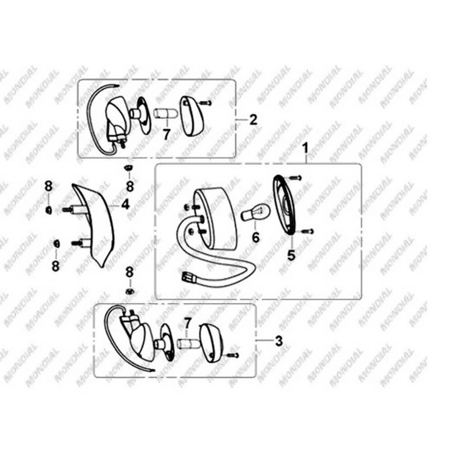 Mondial 125Kv Arka Sinyal Sağ Orj *