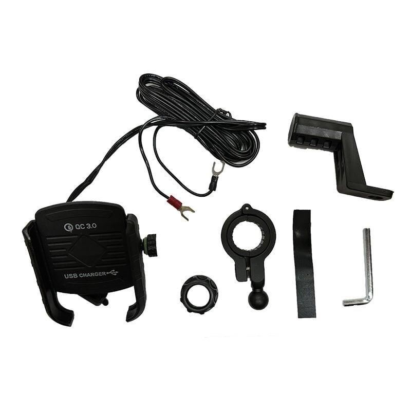 Universal Motosiklet Usb Li Gidon Bağlantılı Telefon Tutucu