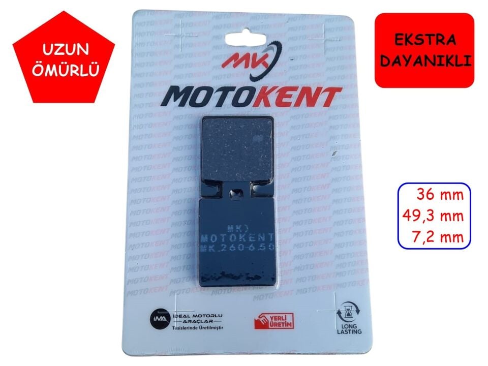 Atv Ön Fren Disk Balatası Kare Tek Delikli Sfa260 Mtk