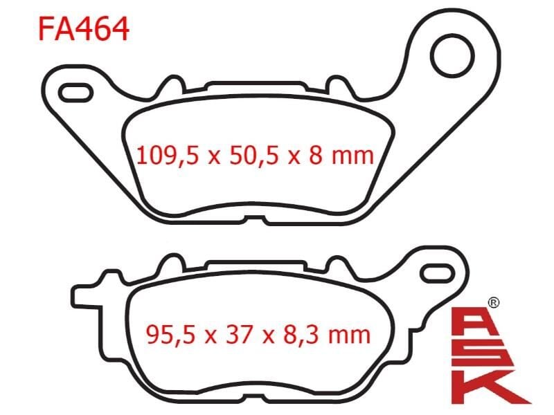 Yamaha Nmax 125-155 Arka Fren Disk Balatası Fa464 Ask