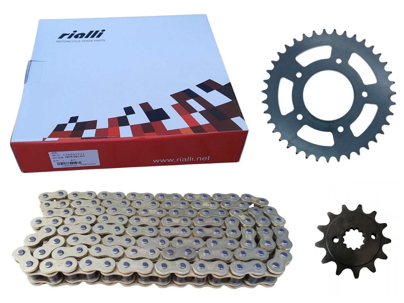 Cf Moto Nk 250 Ön-Arka Dişli Zincir Set O-Ringli Rialli 520V 120L 39-13T