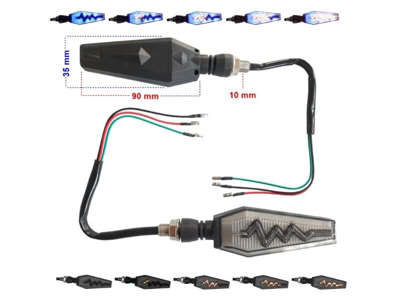 Sinyal Led Kayan Yıldırım (Mavi Parklı) 2 Li Set (1)