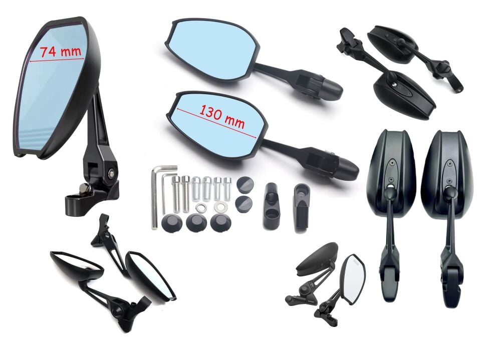 Cf Moto Mp35 Ayna Alüminyum (Mavi Cam) Mt07-09 Mt25 Xmax Pcx Nc750 Pulsar Dominar Nk250-400