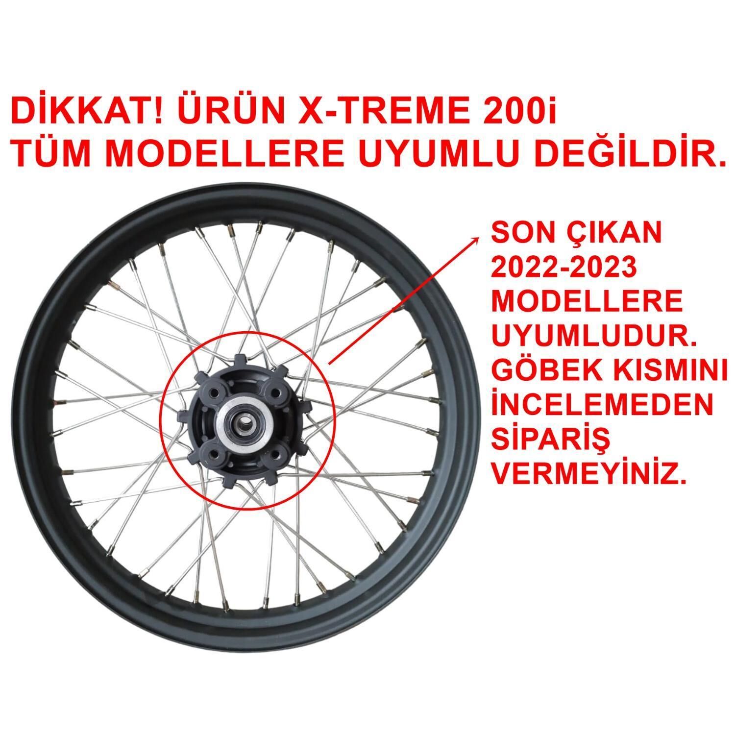 Mondial X-Treme 200İ Arka Jant Siyah 2.50-19 (2022-....) Orj