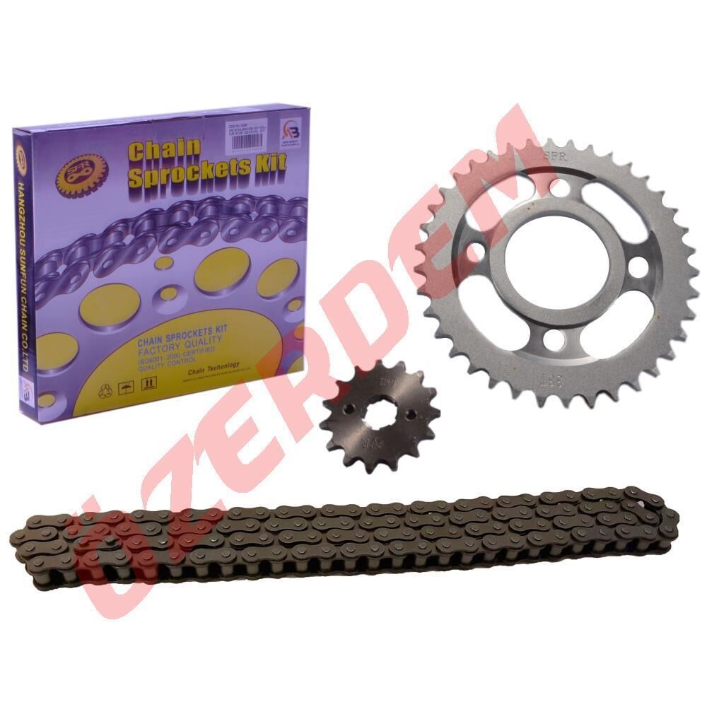 125Cg Cgl Kaplinli Ön-Arka Dişli Zincir Set 428 116L 38-15T