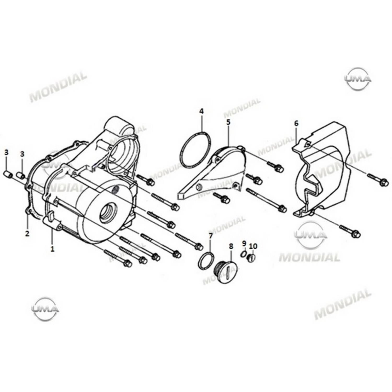 Mondial Ucg 110 Krank Kutusu Sol Kapak (Statör Kapağı) Orj