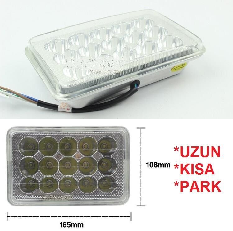 125 Agk Far Atomu Kare İç 15 Led Li