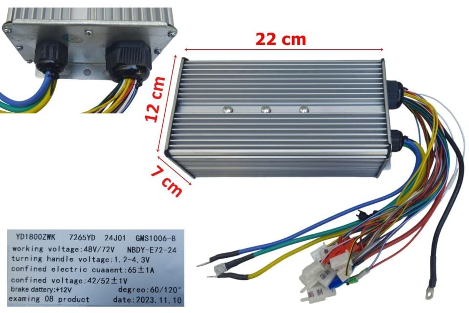 E-Bis Hız Kontrol Cdi Akıllı Beyin 48-72V 1800W 60A Büyük Kasa