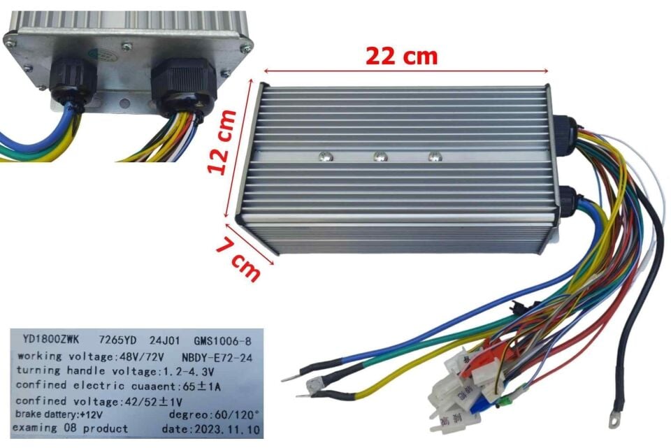 E-Bis Hız Kontrol Cdi Akıllı Beyin 48-72V 1800W 60A Büyük Kasa