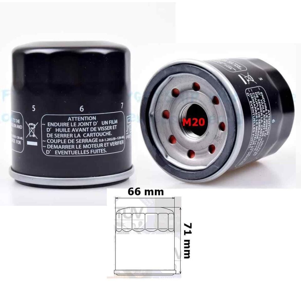 Yamaha Yağ Filtresi Hf303(D01) Mt-07 Mt-09 R1 R6 Kawasaki Kle 650 Zx-10R Honda Xl650 Fz6 Fazer