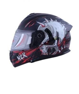 Kask Çene Açılır Sertifikalı Kurukafa Kırmızı Md 166 S Beden