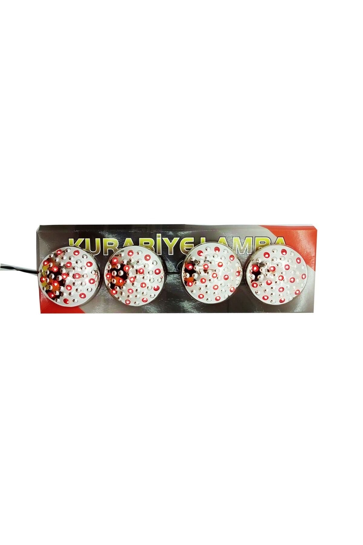 Yapışkan Kurabiye Ledli Lamba 4 Lü Kırmızı