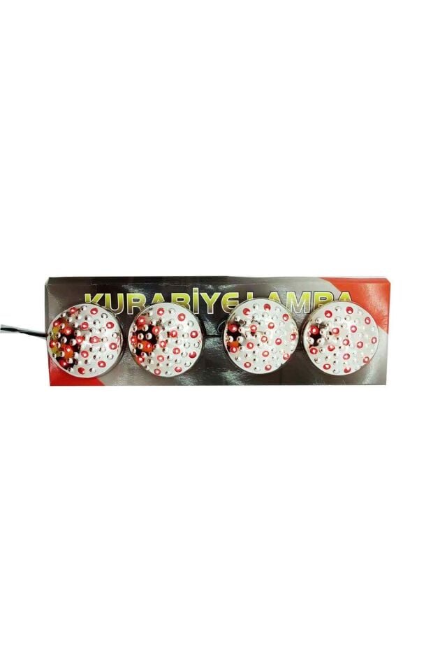 Yapışkan Kurabiye Ledli Lamba 4 Lü Kırmızı
