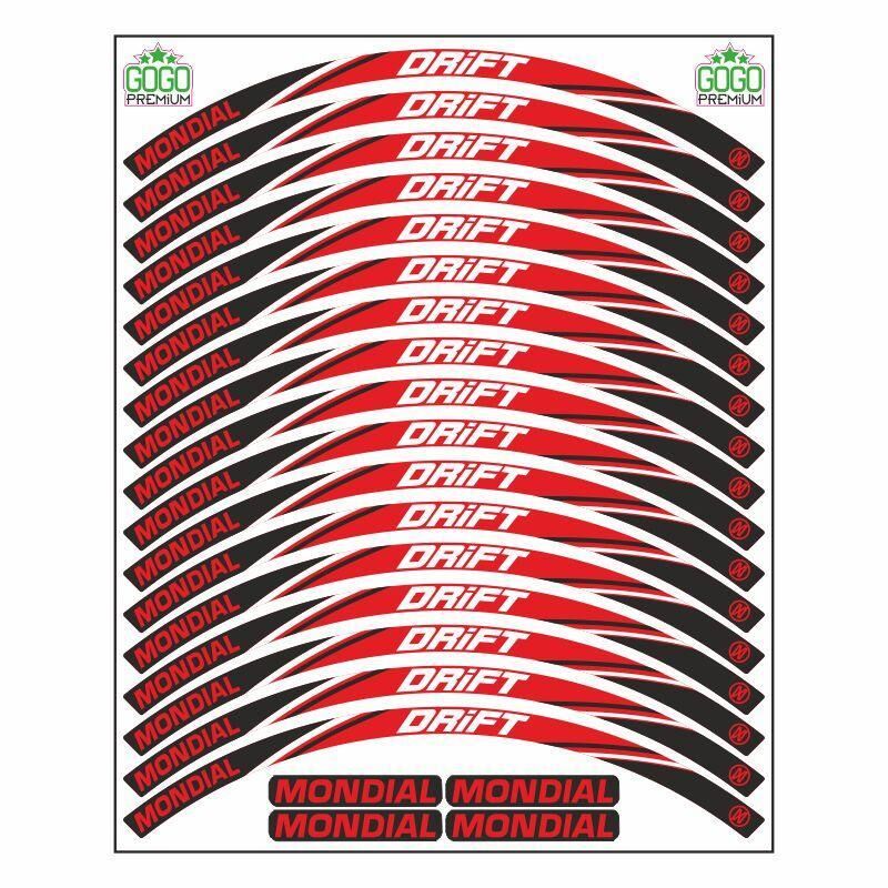 Mondial Drift L Uyumlu Kırmızı 1 Set Jant Şeridi