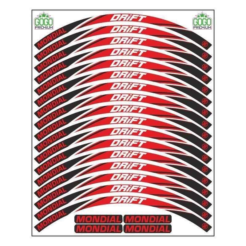 Mondial Drift L Uyumlu Kırmızı 1 Set Jant Şeridi