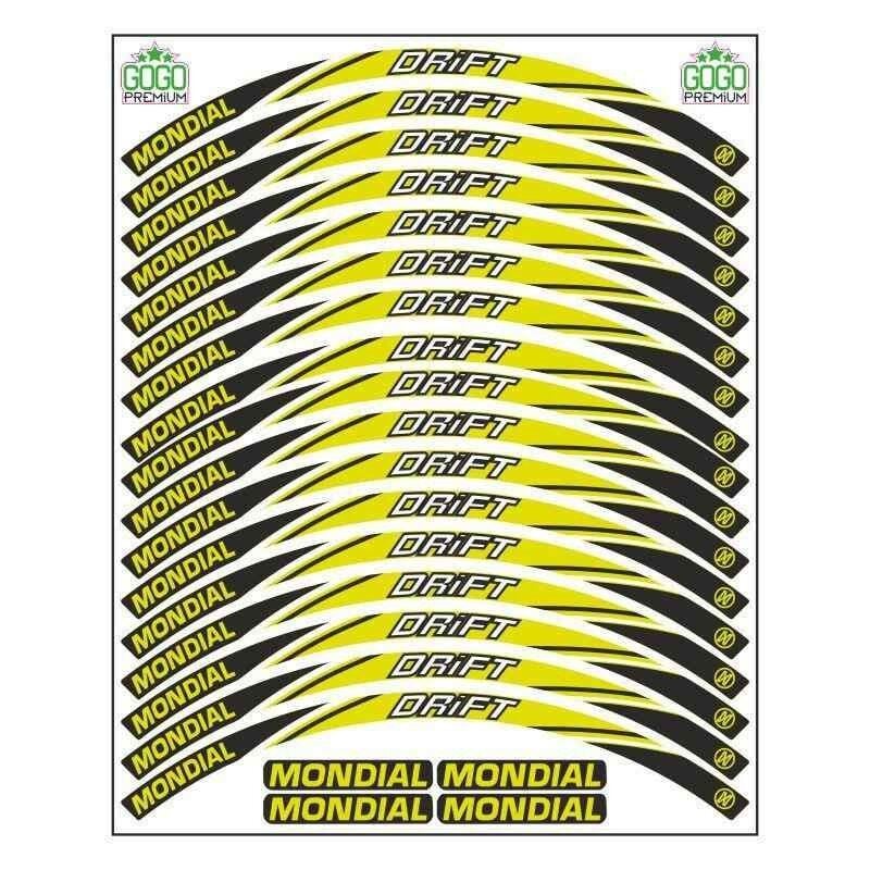 Mondial Drift L Flo Sarı 1 Set Jant Şeridi
