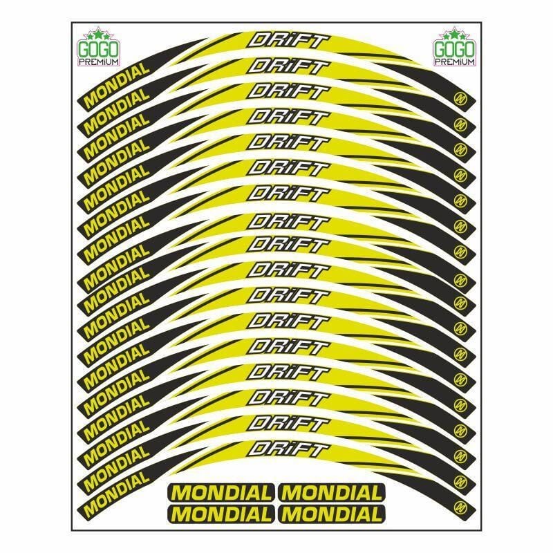 Mondial Drift L Flo Sarı 1 Set Jant Şeridi