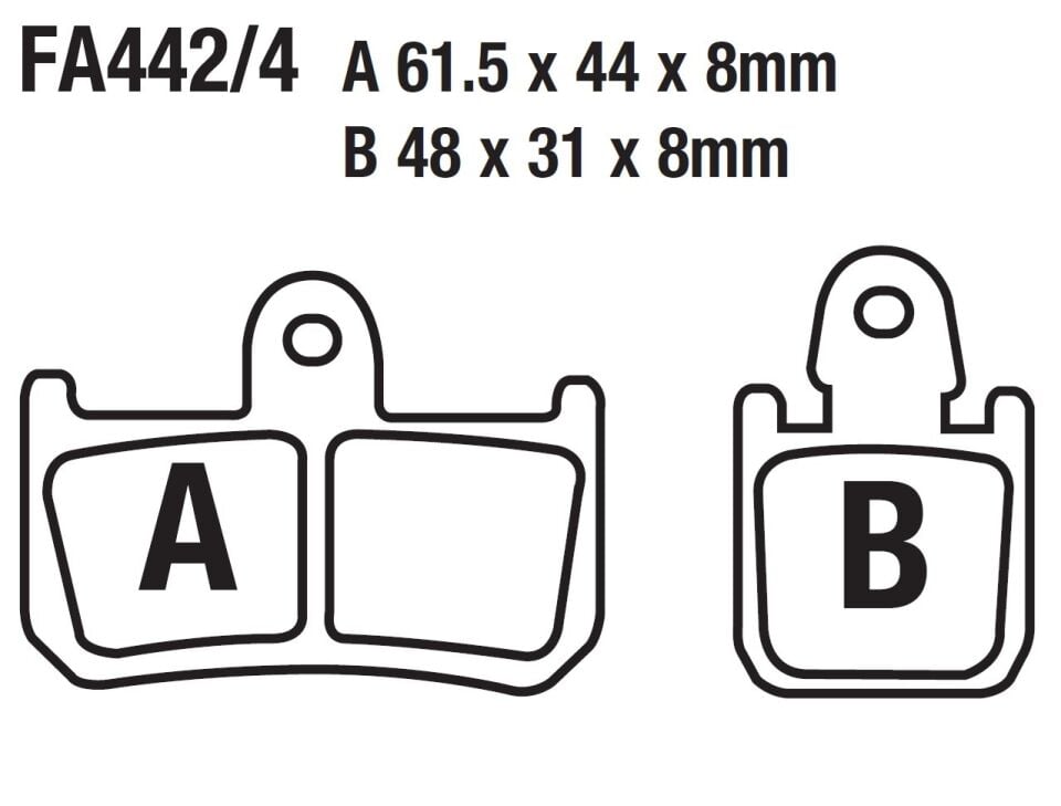 Yamaha Ön Fren Disk Balatası Fa442 Yzf R1 Uyumlu (2007-2014)Mt-01(