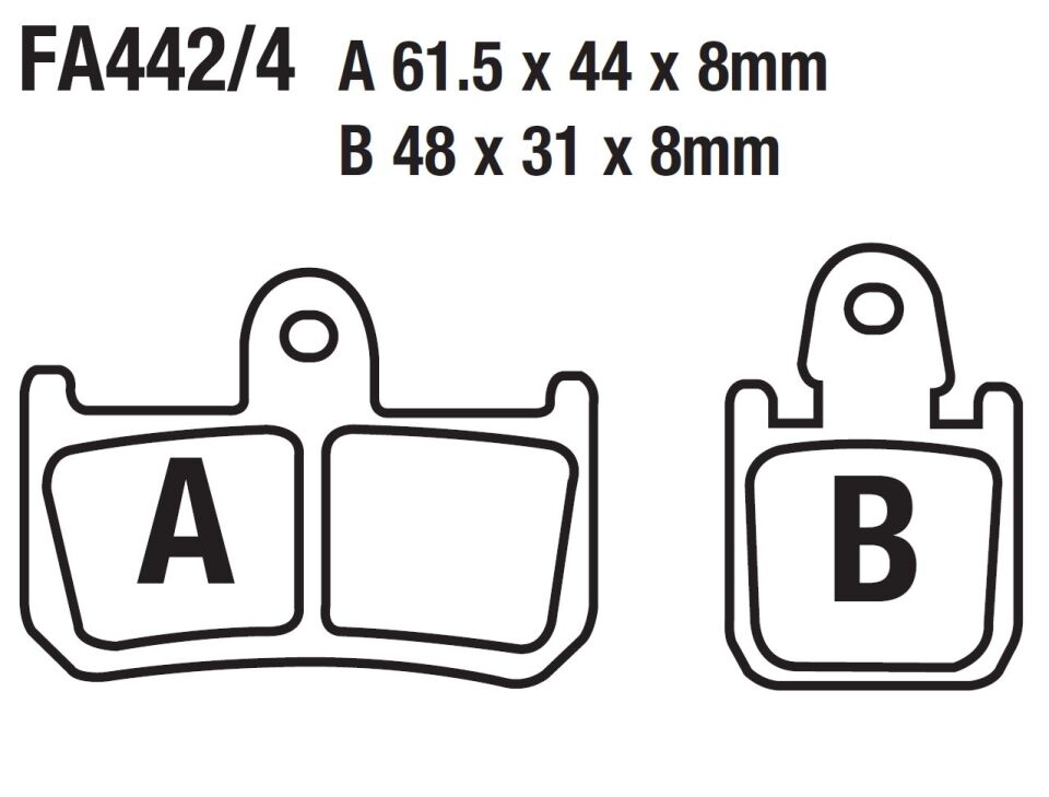Yamaha Ön Fren Disk Balatası Fa442 Yzf R1 Uyumlu (2007-2014)Mt-01(