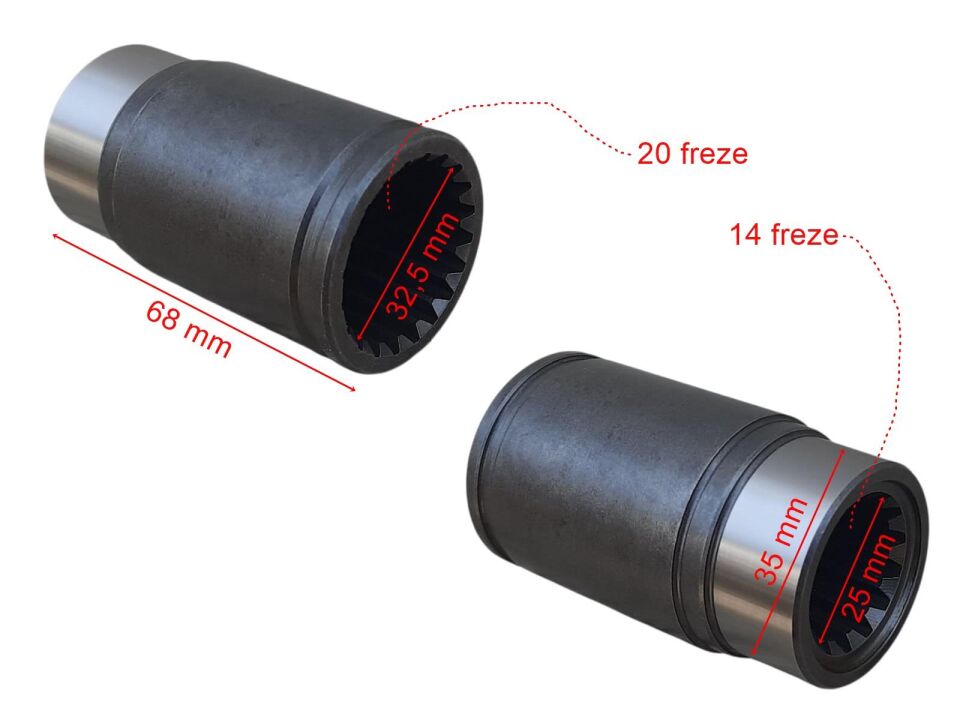 Atv Cf 550 Şaft Kayıcı Kovan İç 14-20 Freze 68 Mm Öm