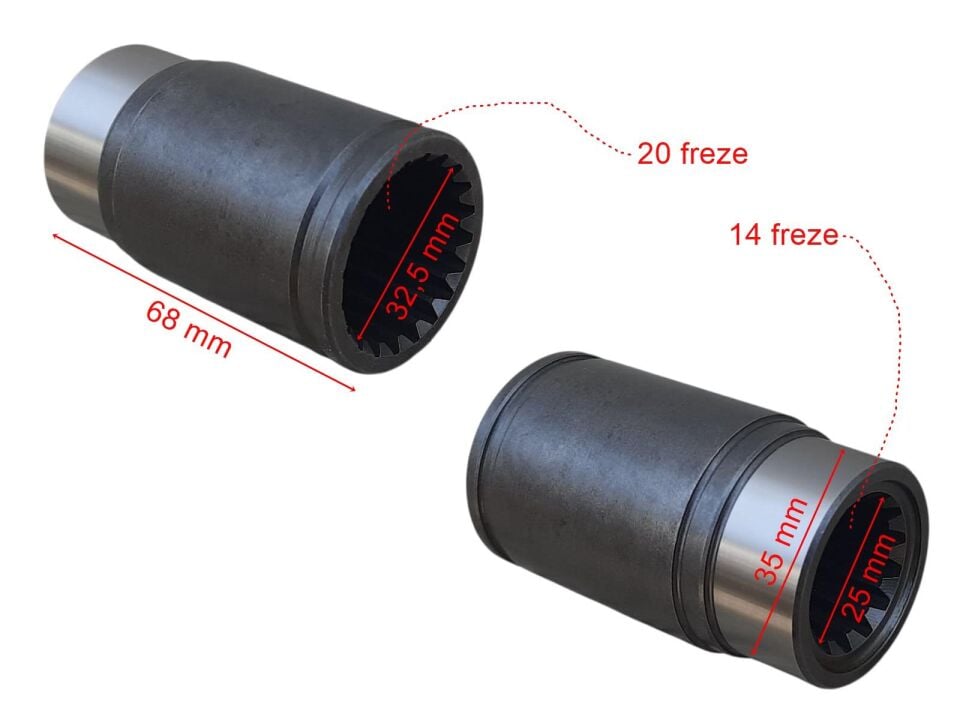 Atv Cf 550 Şaft Kayıcı Kovan İç 14-20 Freze 68 Mm Öm