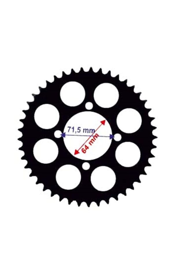 Ybr Uyumlu Arka Dişli 428-45T İç 64 Mm Alüminyum Siyah Öm