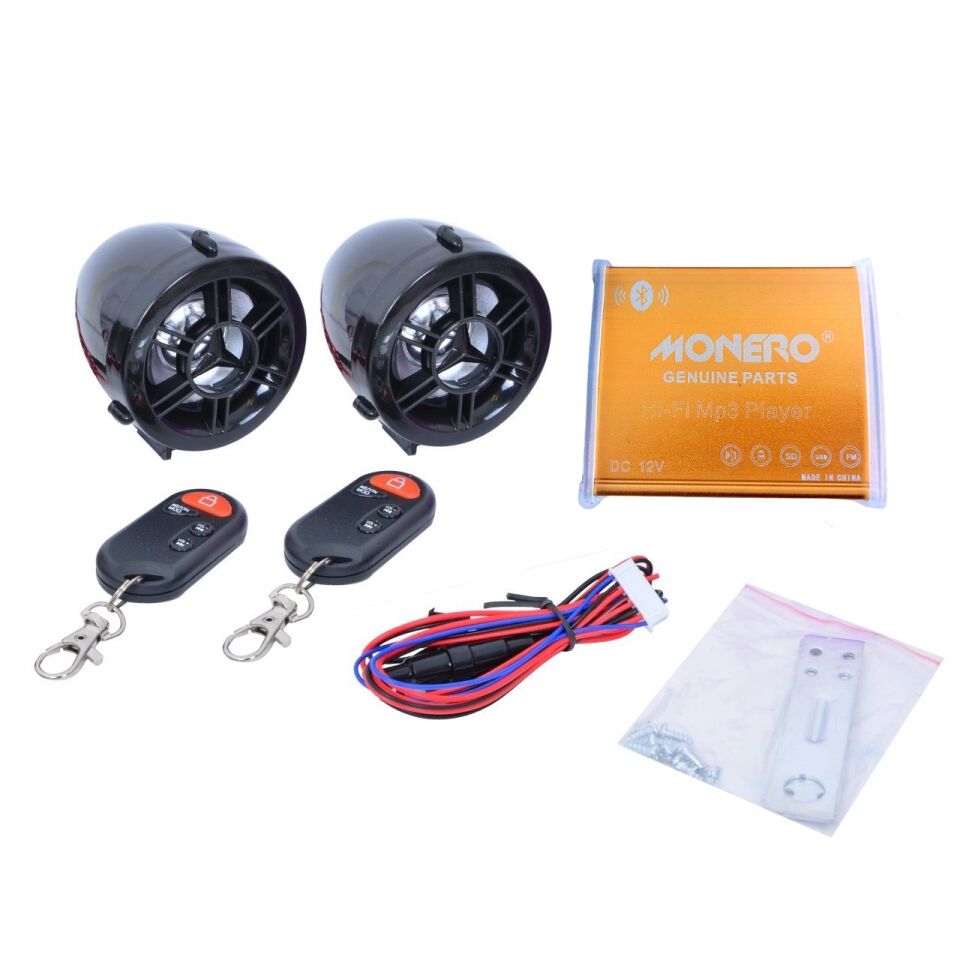 Motor Mp3 Çalar Alarm Seti Bluetooth Mor-Siyah