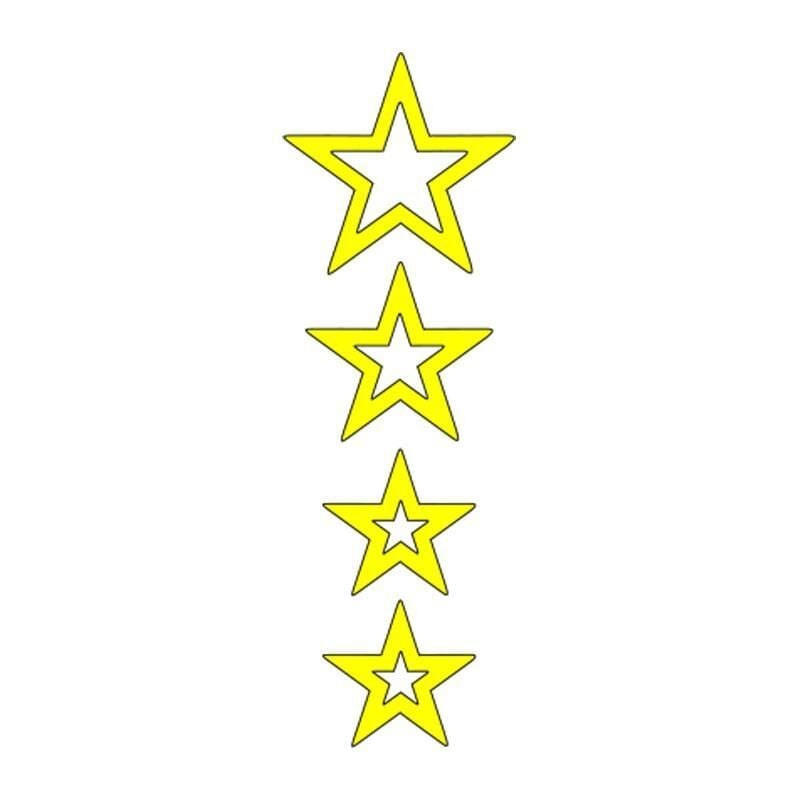 Cg Sarı Yıldızlı Çamurluk Üst Sticker