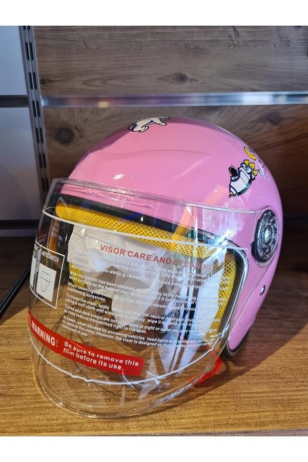 Yarım Pembe Çocuk Kask