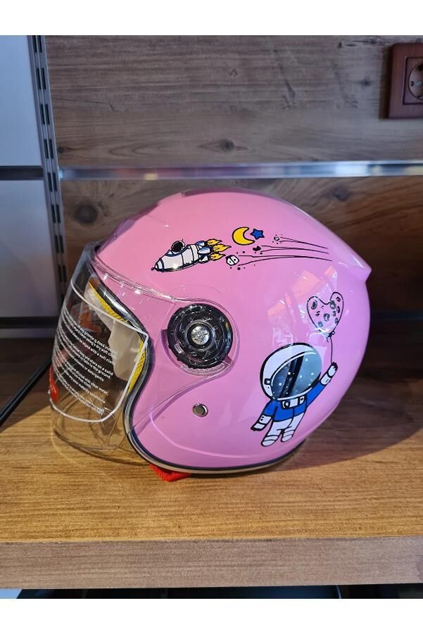 Yarım Pembe Çocuk Kask