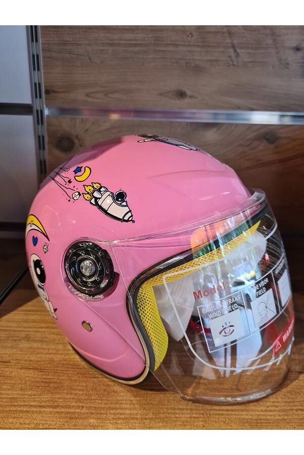 Yarım Pembe Çocuk Kask